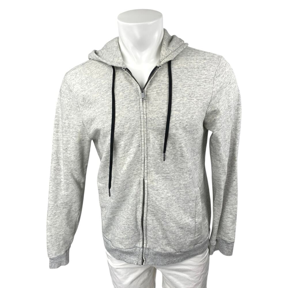 Everlane Men's Gray Heathered Zip Up Long Sleeve Hoodie Hooded Sweatshirt Top M
